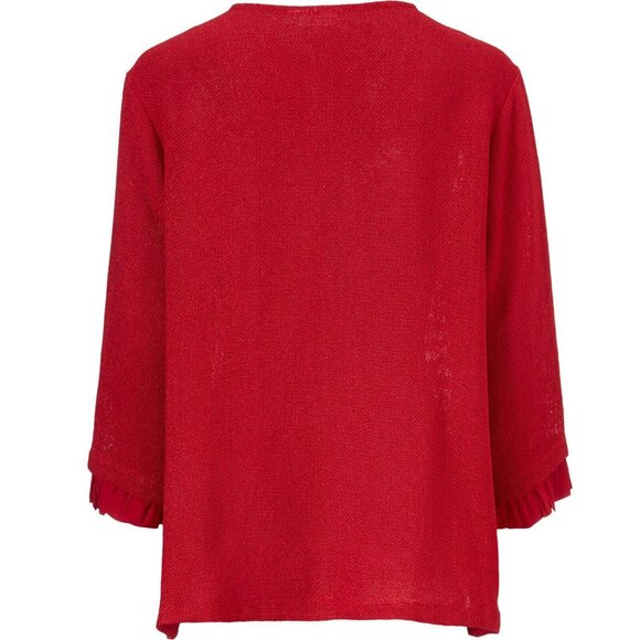 MASAI Cardigan Jacket Red Juna A Shape Satin Ruffle Detail XL NWT - Picture 3 of 13